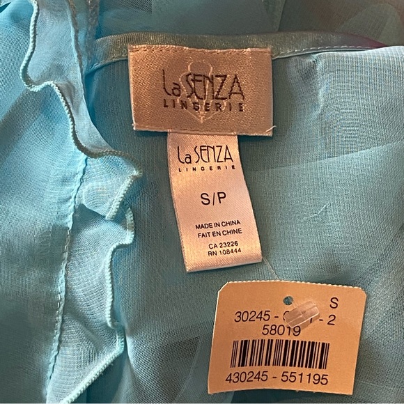 La Senza 2 Piece Baby Blue Sheer Chemise Sleep Shirt Cami Set Size S NWT - Picture 14 of 16
